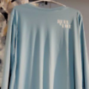 Mens Reel Life Long Sleeve Fishing Shirt Pullove Lt Blue Size L